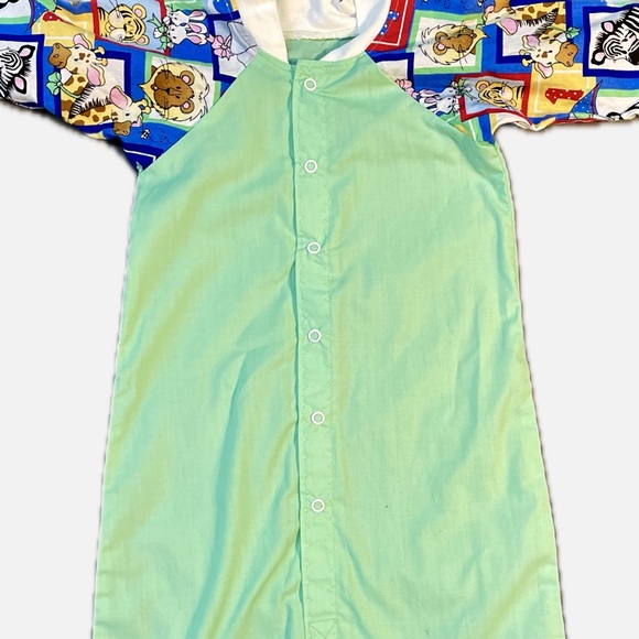 Vintage 80’s Snap Front Animal Print Lightweight Baby Bunting Bag 0-6 Months - Picture 2 of 4